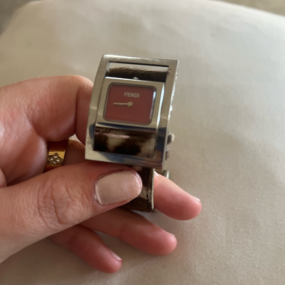 Fendi Silver and Brown Smartwatch